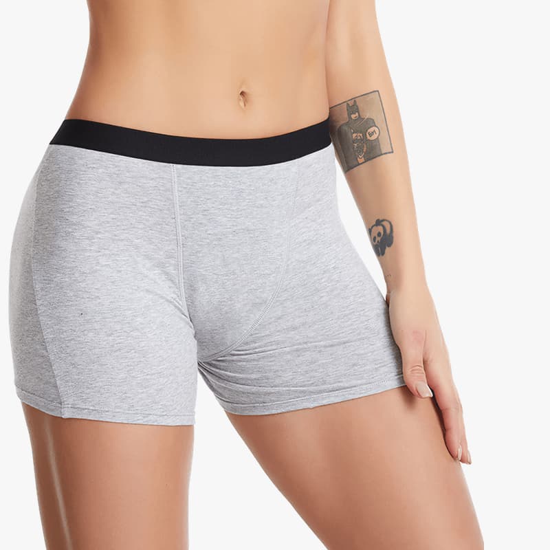 Boxer menstruel pour règles Flux abondant Gris clair