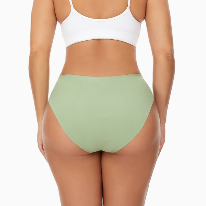 Culotte menstruelle discrète sans couture coloris Vert