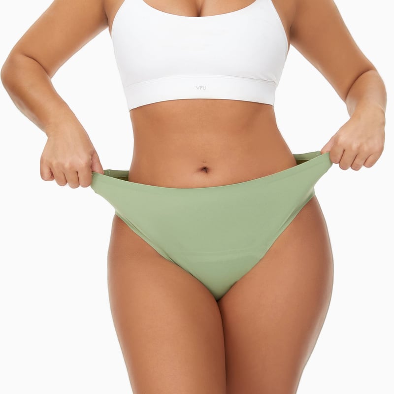 Culotte menstruelle discrète sans couture coloris Vert