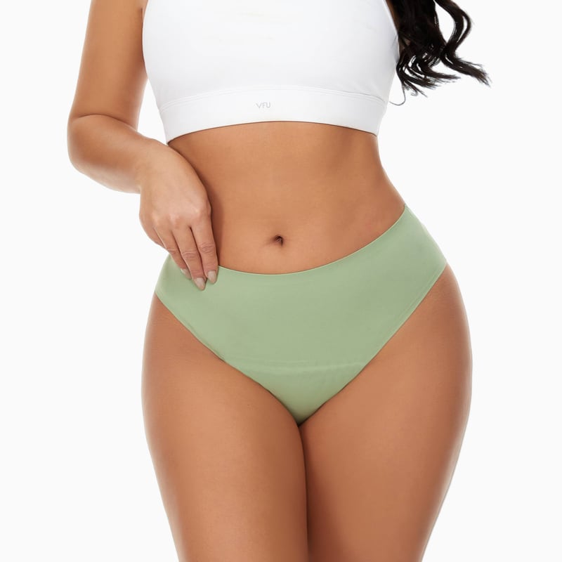 Culotte menstruelle discrète sans couture coloris Vert