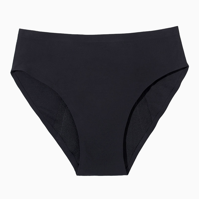 Culotte menstruelle discrète sans couture coloris Noir