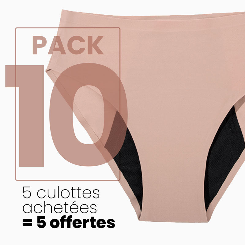 Culotte menstruelle discrète sans couture - flux léger à abondant