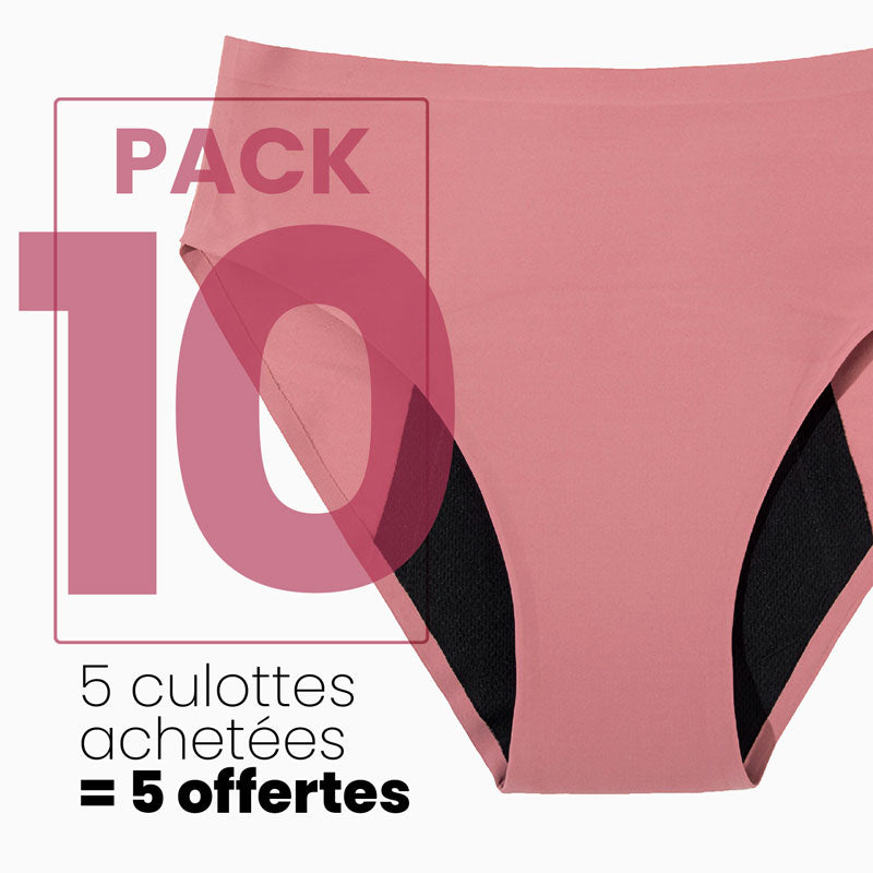 Culotte menstruelle discrète sans couture - flux léger à abondant