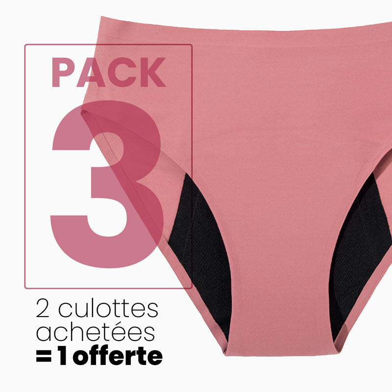 Culotte menstruelle discrète sans couture - flux léger à abondant