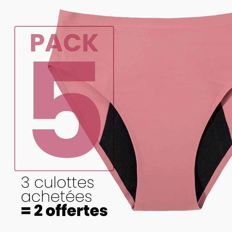 Culotte menstruelle discrète sans couture - flux léger à abondant