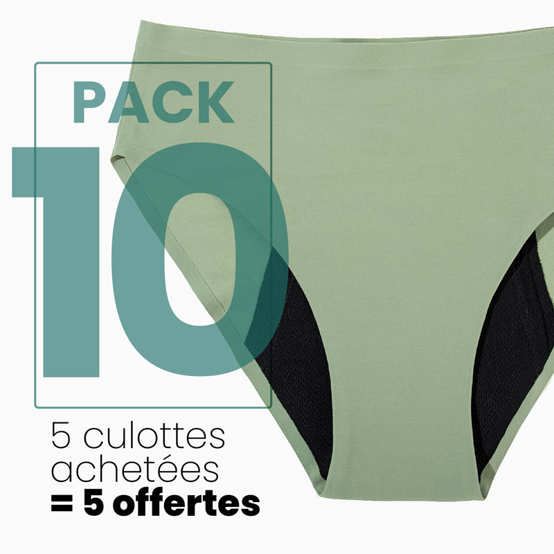 Culotte menstruelle discrète sans couture - flux léger à abondant