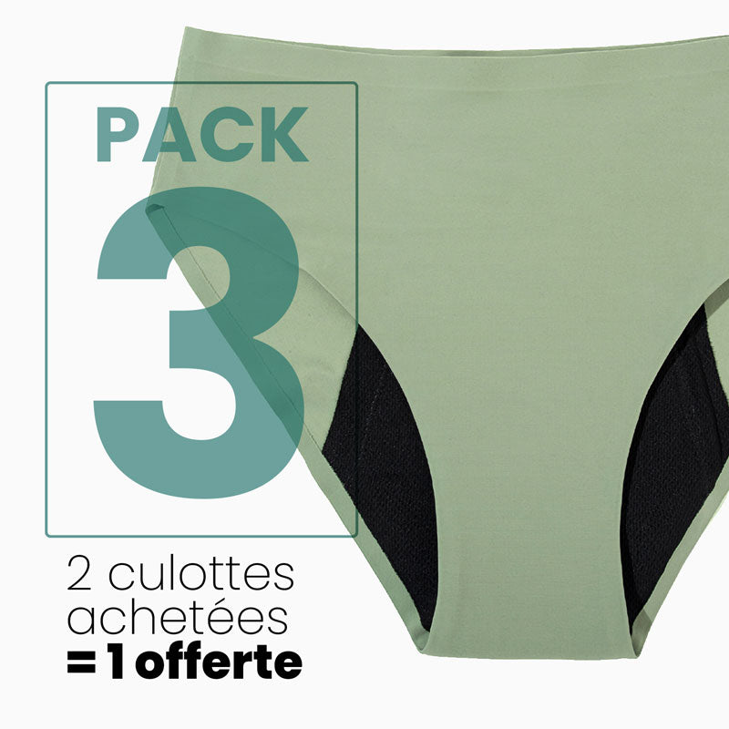 Culotte menstruelle discrète sans couture - flux léger à abondant