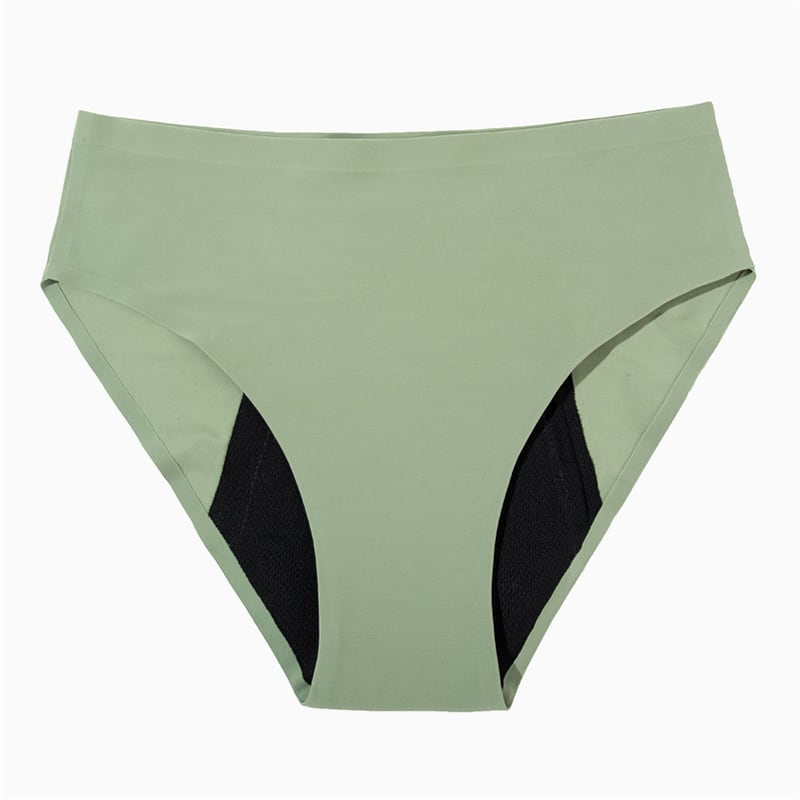 Culotte menstruelle discrète sans couture coloris Vert