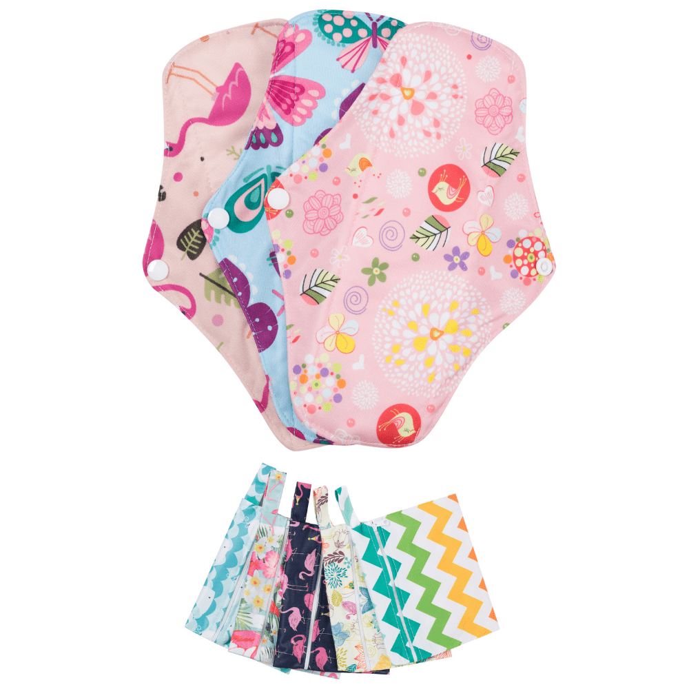 Lot de 3 Serviettes Hygiéniques Lavables - protection noire