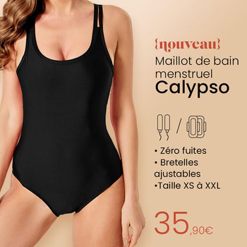 Maillot de bain menstruel à bretelles ajustables Calypso
