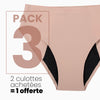 Culotte menstruelle discrète sans couture coloris Nude