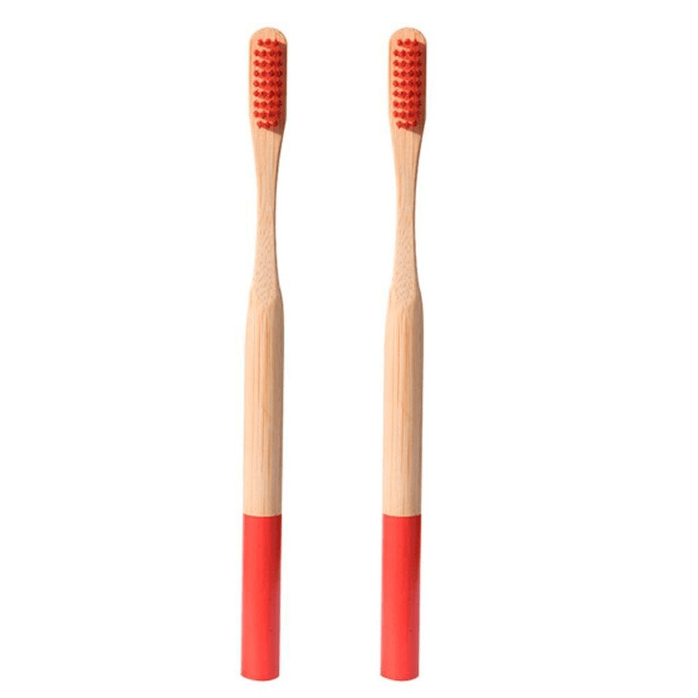 Brosses à dents en bambou naturel - Lot de 2